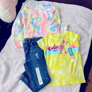 BRAND NEW 4T Tie Die Late Summer Nights OUTFIT